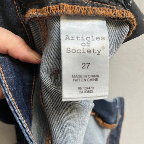 Articles of Society fat washed skinny jeans Sz 27 - Picture 9 of 13